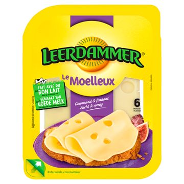 Foto van Leerdammer le moelleux kaas 6 plakken 150g bij jumbo