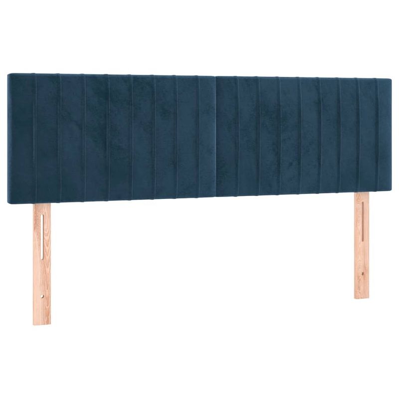 Foto van Vidaxl hoofdborden 2 st 72x5x78/88 cm fluweel donkerblauw