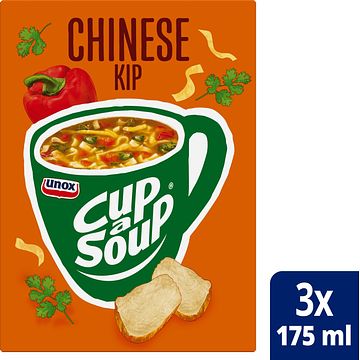 Foto van 2 zakken soep a 570 ml, pakken cupasoup a 3 stuks of single verpakkingen noodles of pasta | unox cupasoup chinese kip 3 x 175ml aanbieding bij jumbo