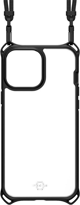 Foto van Itskins hybrid sling apple iphone 13 pro back cover transparant