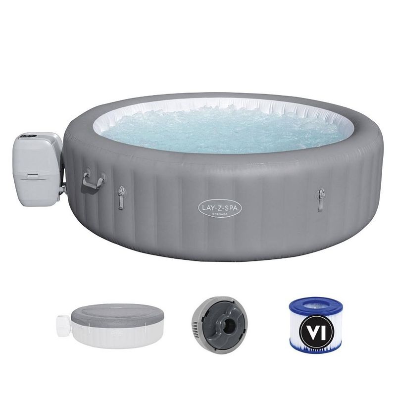 Foto van Bestway - jacuzzi - lay-z-spa - grenada airjet - opblaasbaar - bubbelbad - incl. toebehoren - ø236cm