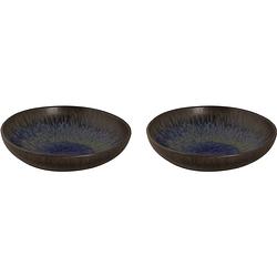 Foto van Palmer bord diep tama 22 cm zwart blauw stoneware 2 stuk(s)