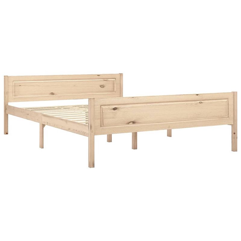 Foto van The living store houten bedframe - grenenhout - 206 x 126 x 63 cm - matras niet inbegrepen