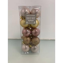 Foto van Kerstballen roze & goud ?4 cm - mat & glimmend - 20 kerstballen