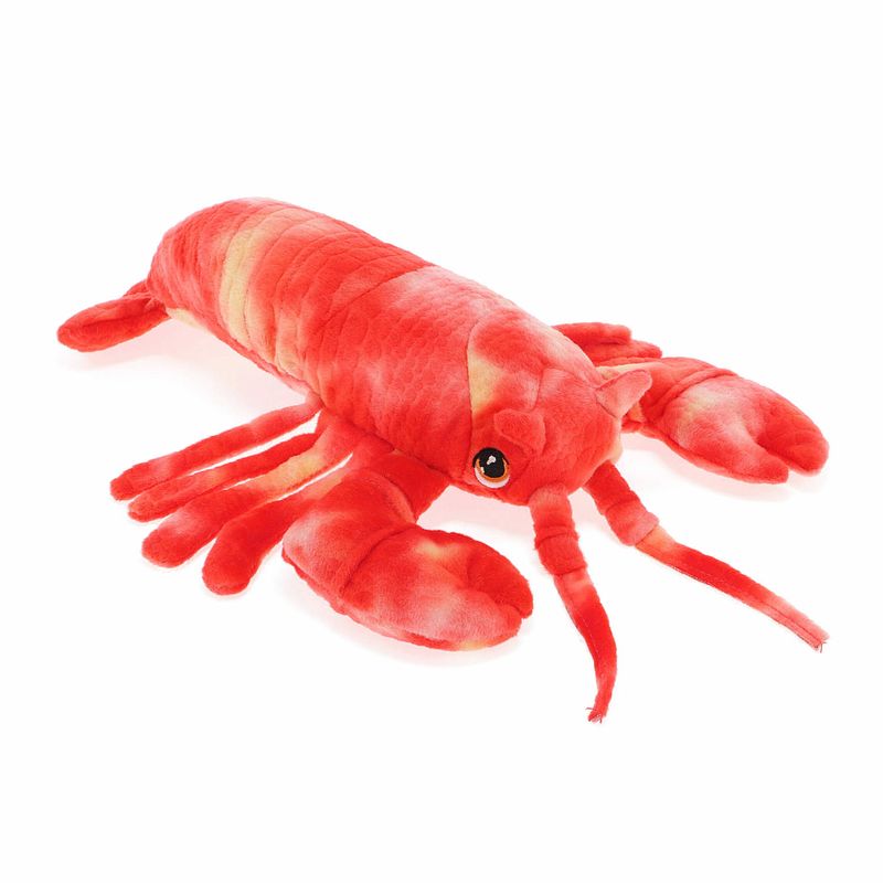 Foto van Keel toys pluche kreeft knuffeldier - rood - lopend - 25 cm - knuffel zeedieren