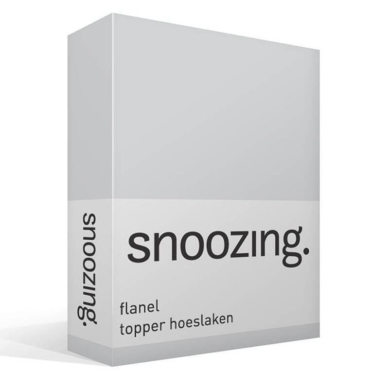 Foto van Snoozing - flanel - topper - hoeslaken - 70x200 cm - grijs