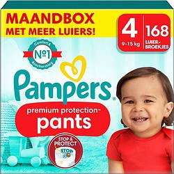 Foto van Pampers - premium protection pants - maat 4 - maandbox - 168 stuks - 9/15 kg