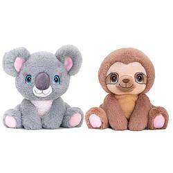 Foto van Keel toys - pluche knuffel dieren bosvriendjes set koala en luiaard 25 cm - knuffeldier