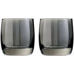 Foto van Whisky tumbler glazen - 4x - transparant zwart - 300 ml - whiskeyglazen