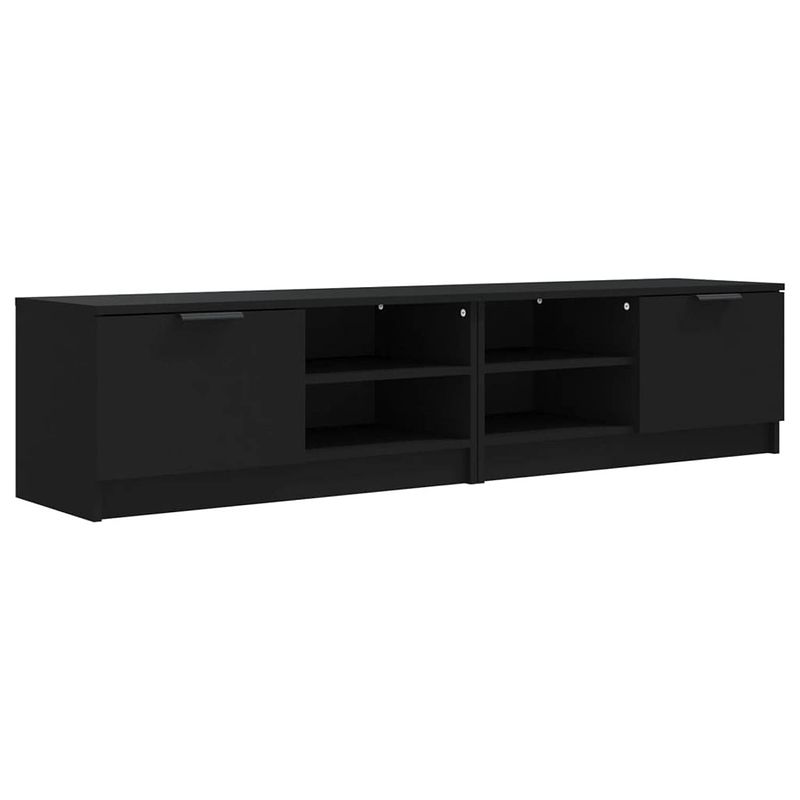 Foto van Vidaxl tv-meubelen 2 st 80x35x36,5 cm bewerkt hout zwart