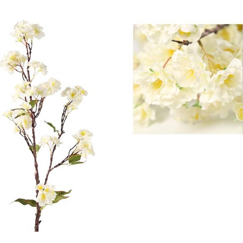 Foto van Prunus kunstbloemen kunsttak - wit - 100 cm