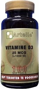 Foto van Artelle vitamine d3 25mcg 100st