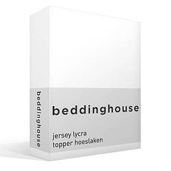 Foto van Beddinghouse jersey lycra topper hoeslaken - 95% gebreide katoen - 5% lycra - 2-persoons (140/160x200/220 cm) - white