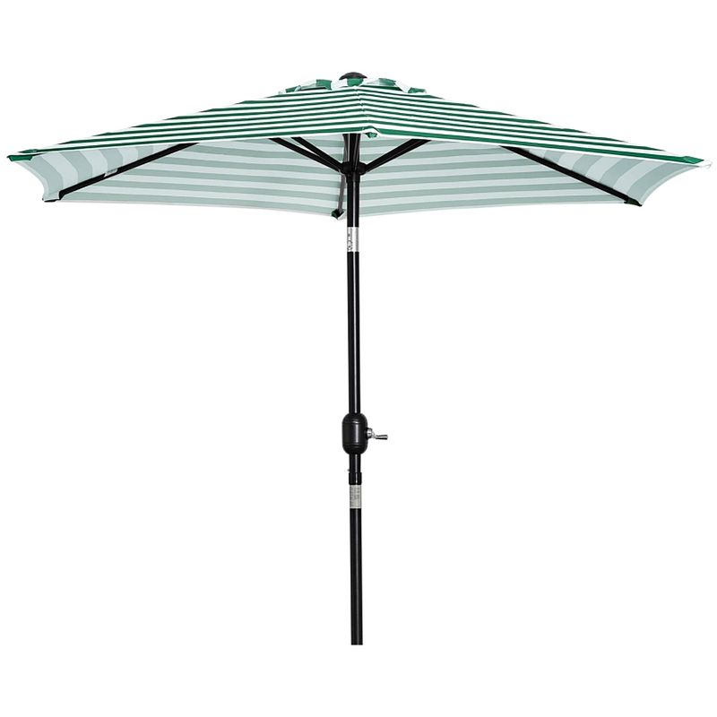 Foto van Zonnescherm - parasol - balkon parasol - met handslinger - knikbaar - groene strepen - ø2,27 x 2,25 h m