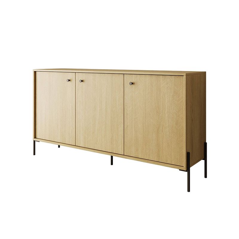 Foto van Meubella dressoir solid - eiken - 156 cm