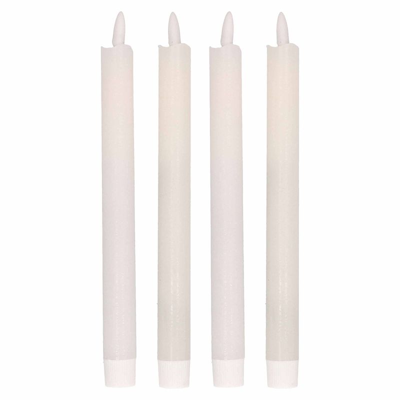 Foto van 4x witte led kaarsen/dinerkaarsen 25,5 cm - led kaarsen