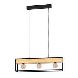 Foto van Eglo libertad 1 hanglamp - e27 - 76 cm - zwart/bruin