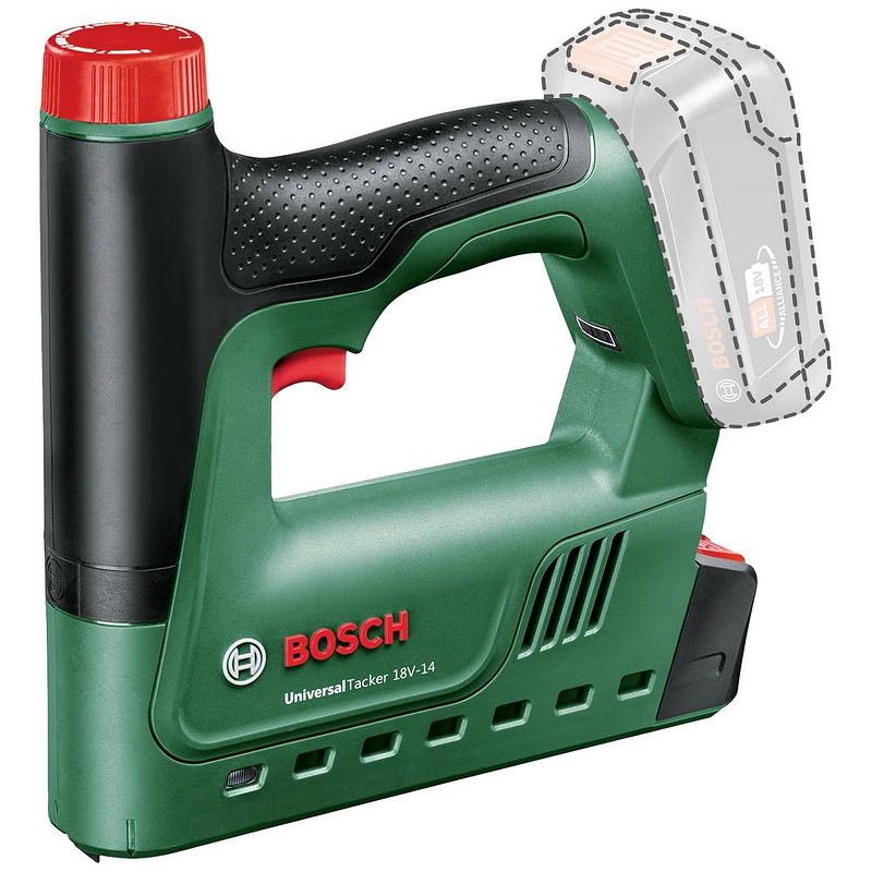 Foto van Bosch home and garden universaltacker 18v-14 06032a7000 accunietpistool type niet type 53 lengte nieten 6 - 14 mm zonder accu