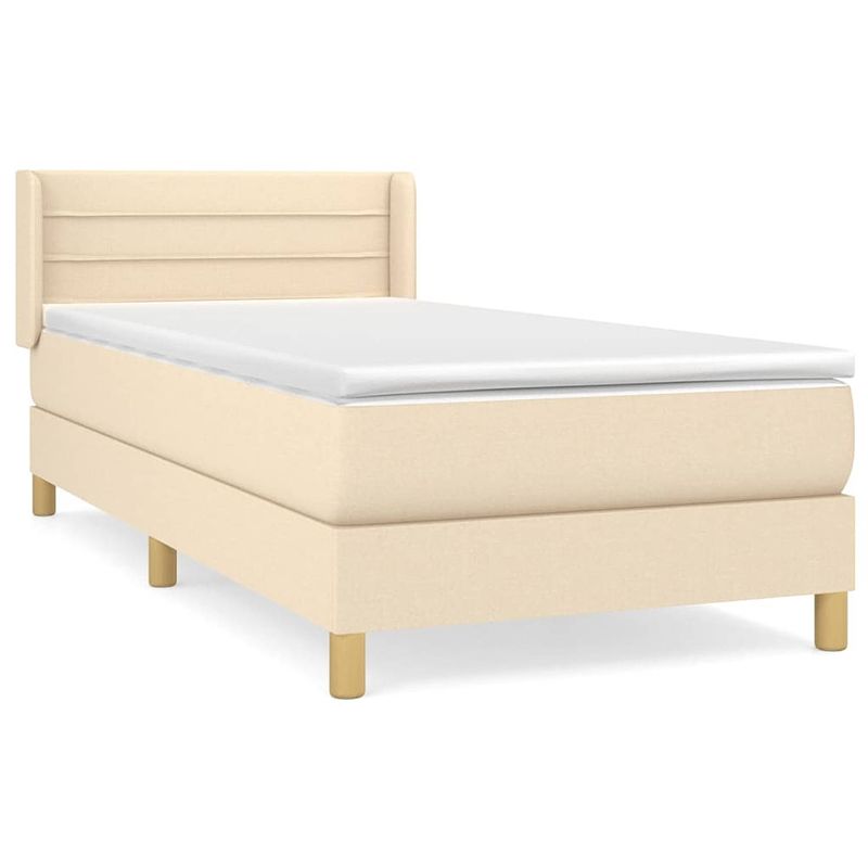 Foto van The living store boxspringbed - comfort - bed - 203 x 93 x 78/88 cm - crème