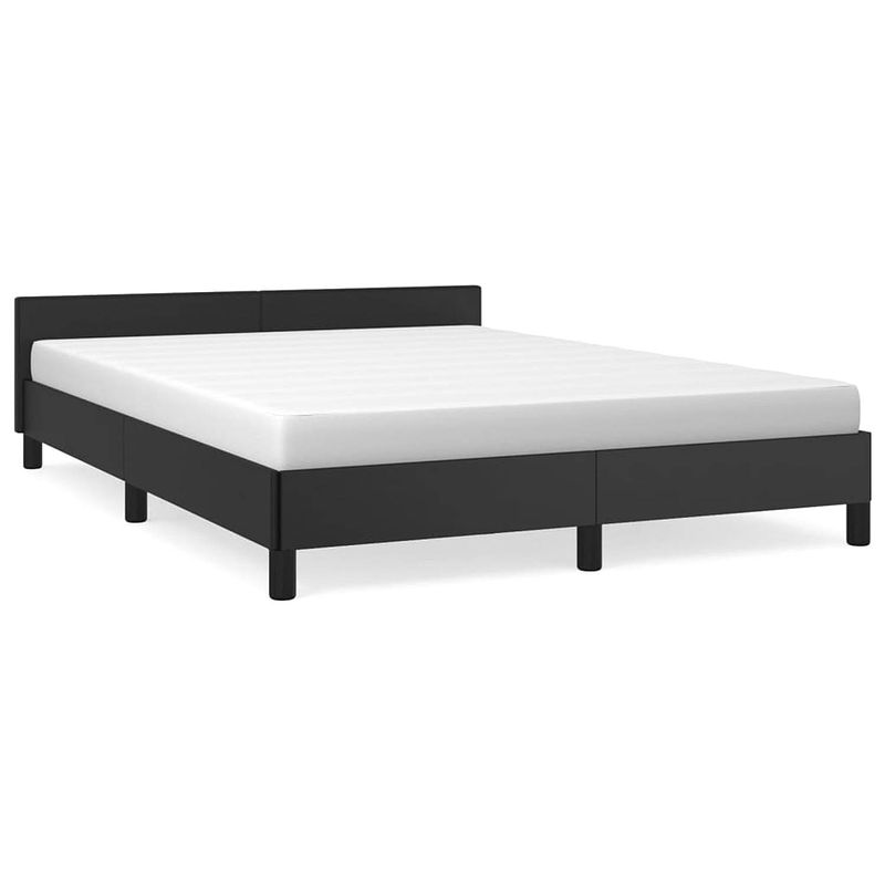 Foto van Vidaxl bedframe met hoofdeind kunstleer zwart 140x190 cm