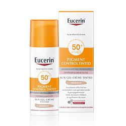 Foto van Eucerin sun crème-gel pigment control tinted medium spf50