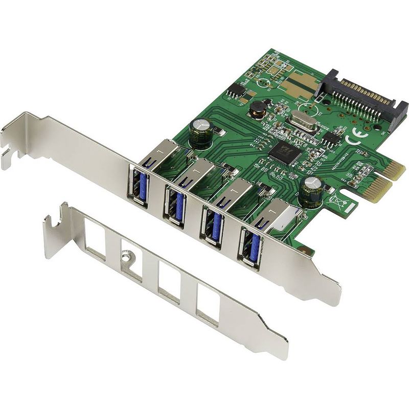 Foto van Renkforce renkforce 4 poorten usb 3.2 gen 1-controllerkaart usb-a pcie