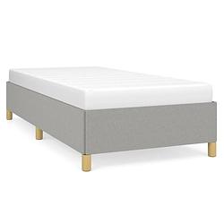 Foto van The living store bedframe lichtgrijs 203x103x35 cm - stoffen bekleding - multiplex lattenbodem - geschikt voor 100x200