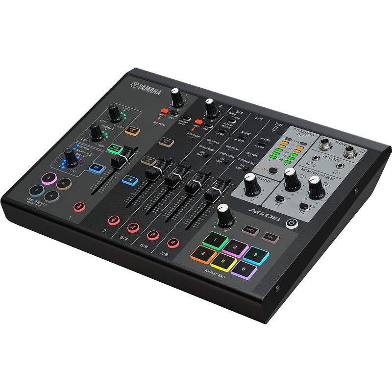 Foto van Yamaha ag08 black live streaming mixer