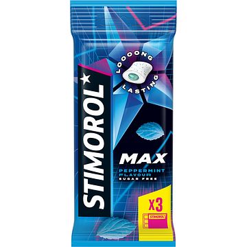 Foto van Stimorol max splash kauwgom peppermint suikervrij 3pack bij jumbo