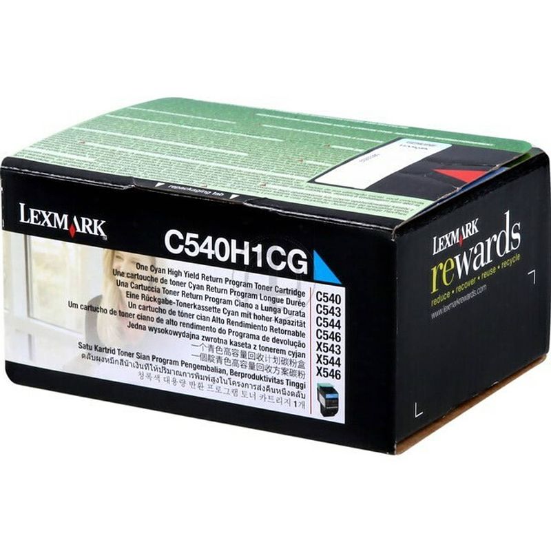 Foto van C540h1cg lexmark c54x/x54x toner cyan hc