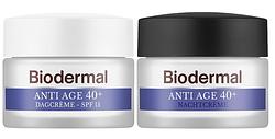 Foto van Combiset biodermal anti age 40+ gezichtsverzorgingsroutine - dag- en nachtcrème - 2 stuks