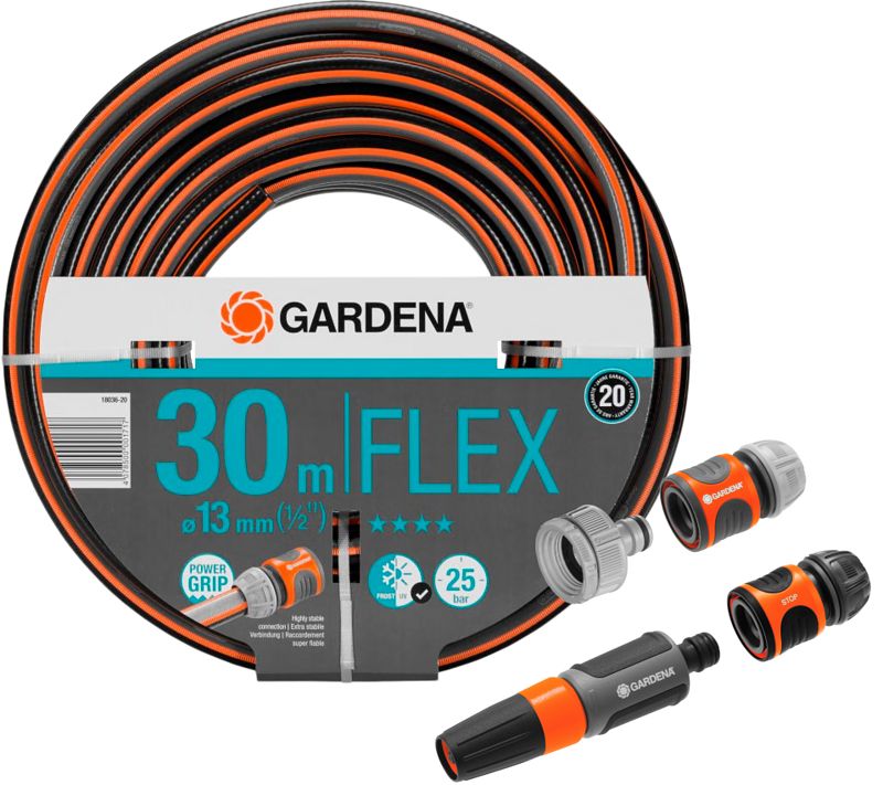 Foto van Gardena comfort flex 1/2 30m + koppelstukken