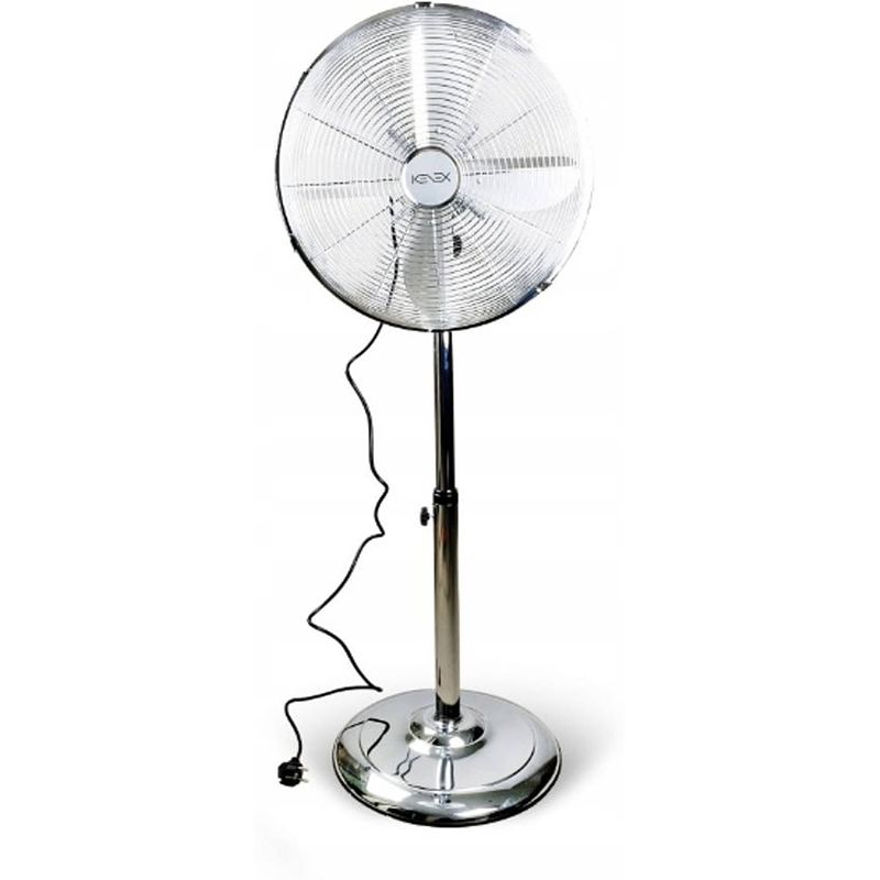 Foto van Kenex statiefventilator - chroom - 45 cm- rvs - luxe ventilator - retro