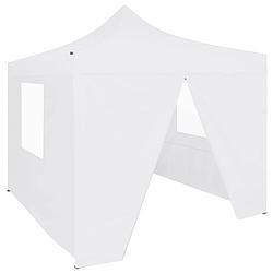 Foto van Vidaxl partytent met 4 zijwanden inklapbaar 2x2 m staal wit