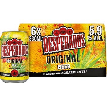 Foto van 2e halve prijs | desperados original bier blikken 6 x 330ml aanbieding bij jumbo