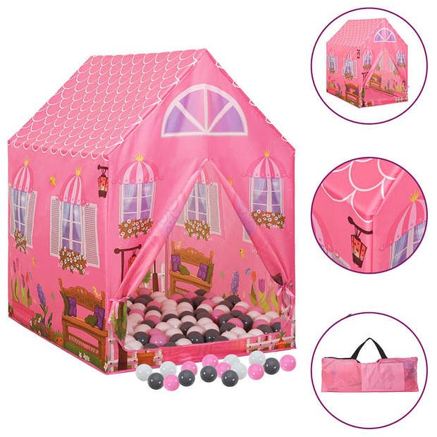 Foto van Vidaxl kinderspeeltent met 250 ballen 69x94x104 cm roze