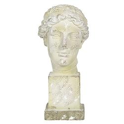 Foto van Clayre & eef decoratie buste buste 30*24*54 cm wit steen decoratief