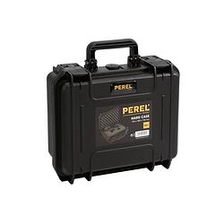 Foto van Perel harde koffer, waterdicht (ip67), noppenschuim, plukschuim, 2 sloten, polypropyleen, zwart, 336 x 300 x 148 mm