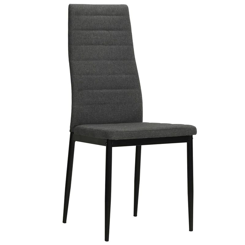 Foto van The living store eetkamerstoelen - set van 2 - donkergrijs - 43x44x96 cm - polyester