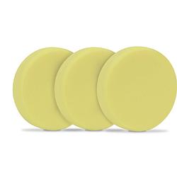 Foto van Vonroc polijstschijven/polijst pads schuim voor polijstmachines - 150mm, 3 stuks - geel