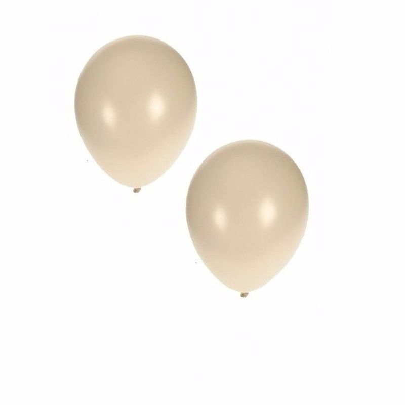 Foto van 50x stuks metallic witte ballonnen 36 cm - ballonnen