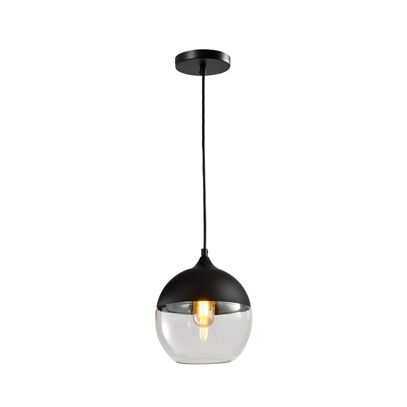 Foto van Quvio hanglamp glas rond zwart - quv5103l-black