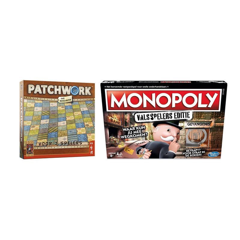 Foto van Spellenbundel - bordspel - 2 stuks - patchwork & monopoly valsspelerseditie