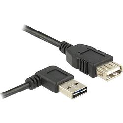 Foto van Delock usb-kabel usb 2.0 usb-a stekker, usb-a bus 2.00 m zwart stekker past op beide manieren, vergulde steekcontacten, ul gecertificeerd 83552