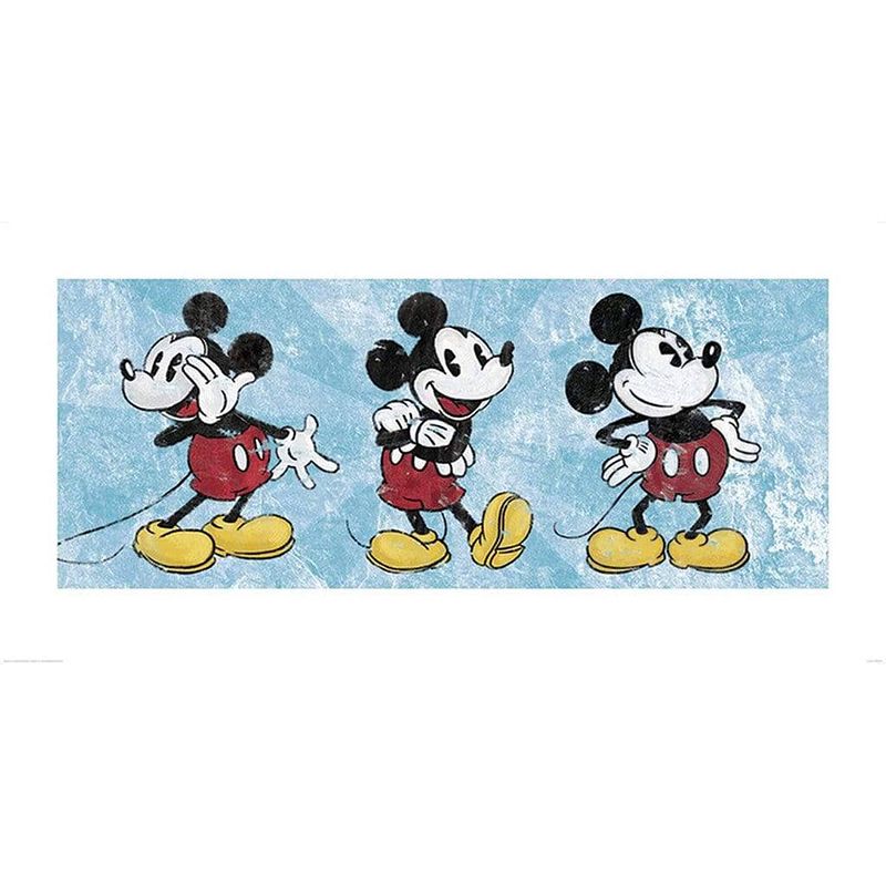 Foto van Pyramid mickey mouse squeaky chic triptych kunstdruk 100x50cm