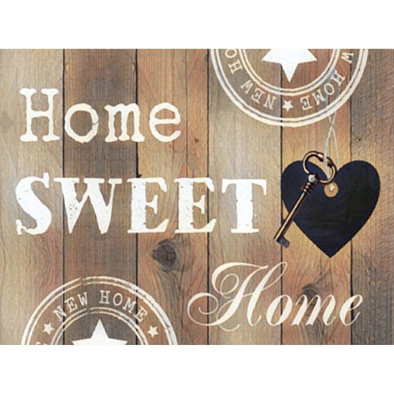 Foto van Diamond painting pakket home sweet home blank hout - volledig - full - 30x20 cm - seos shop ®