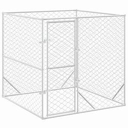 Foto van Vidaxl hondenkennel voor buiten 2x2x2 m gegalvaniseerd staal zilver