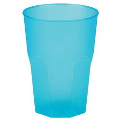 Foto van Santex drinkglazen frosted - turquoisea - 6xa - 420 ml - onbreekbaar kunststof - cocktailglazen - drinkglazen