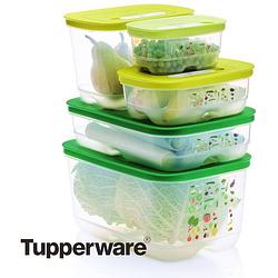 Foto van Tupperware fridgesmart - 5-delige set - vershoudbakjes - groen