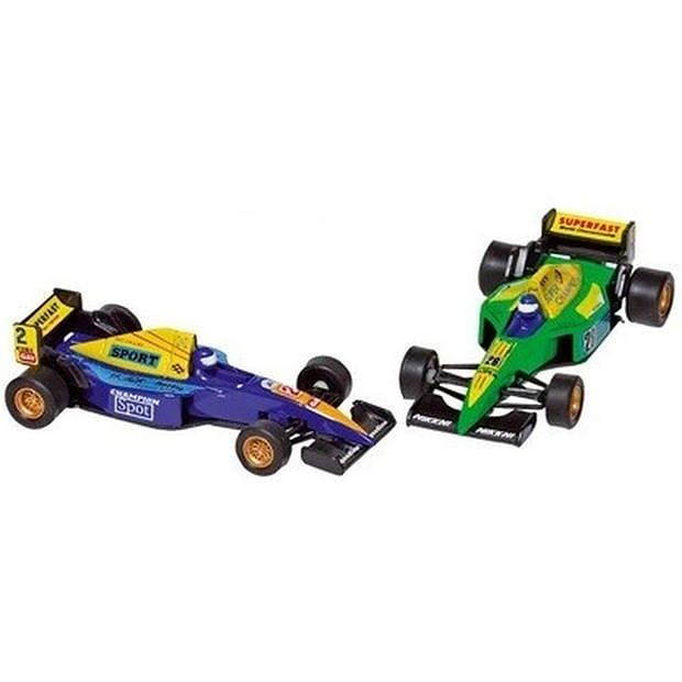 Foto van Raceauto speelgoed set van 2x stuks formule 1 wagens 10 cm - speelgoed auto's